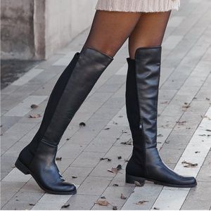 Vegan Leather and Neoprene Riding Boots Size 9